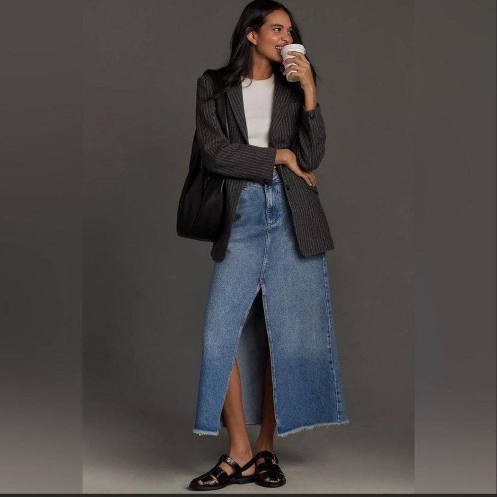 Pilcro Light Blue Denim Skirt with Brand Label - Picture 7 of 13